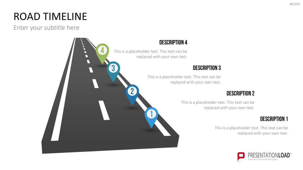 Road Timeline 3D PowerPoint-Vorlage