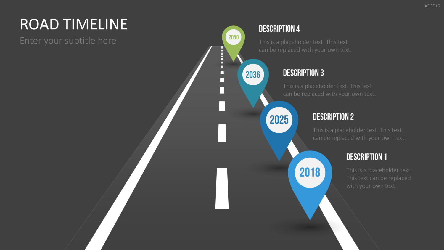 Road Timeline 3D PowerPoint-Vorlage