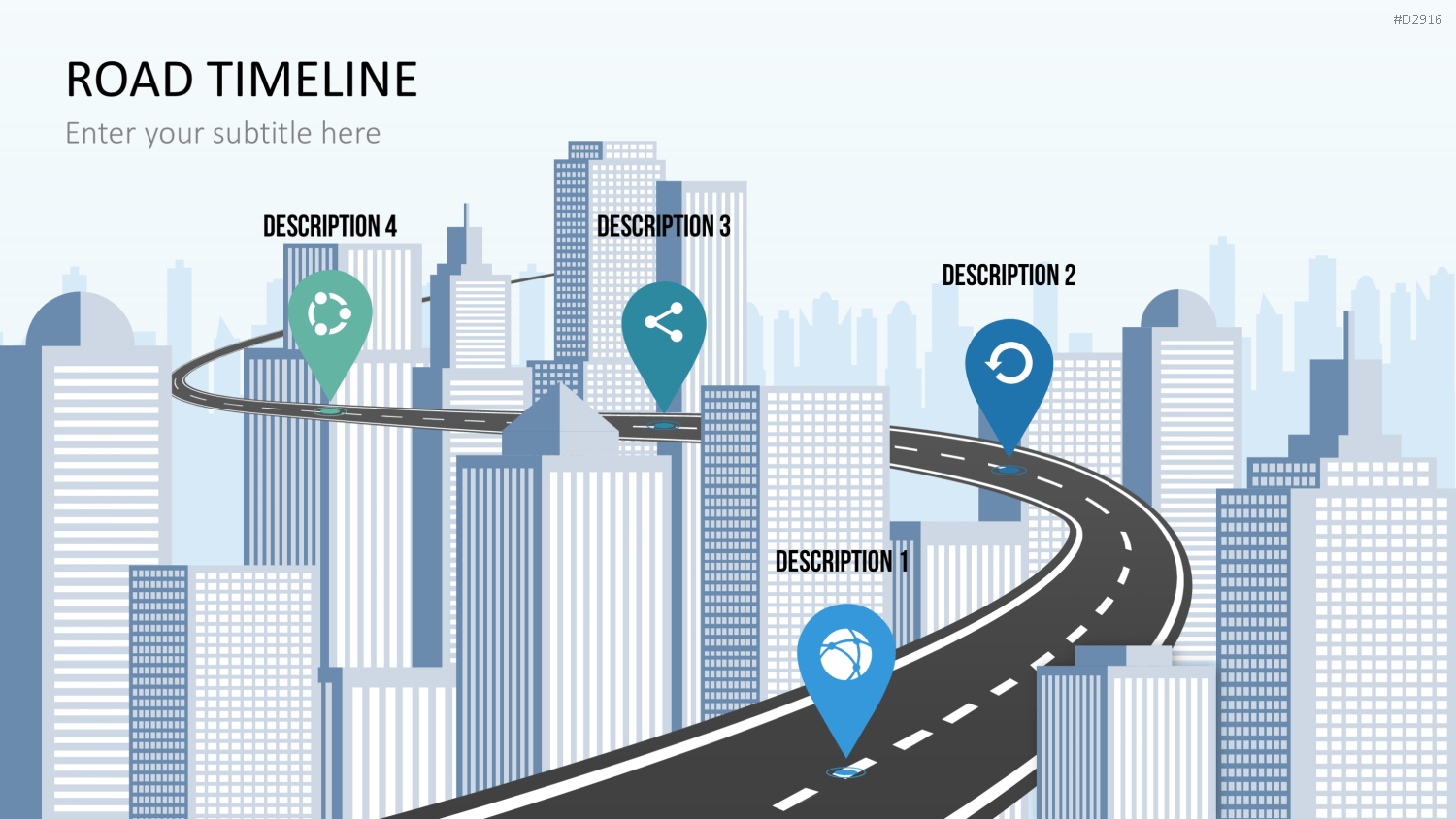 Road Timeline 3D PowerPoint-Vorlage
