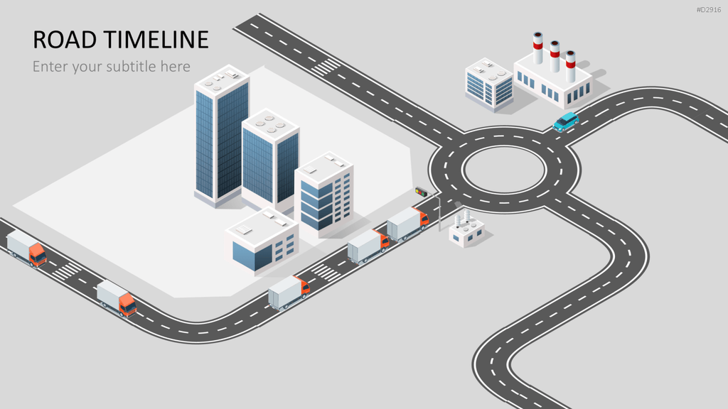 Road Timeline 3D PowerPoint-Vorlage