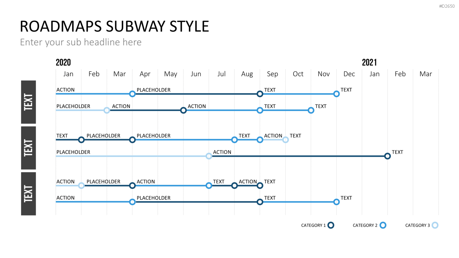 Roadmaps Subway Style PowerPoint-Vorlage