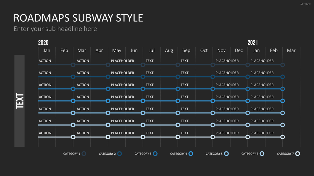 Roadmaps Subway Style PowerPoint-Vorlage