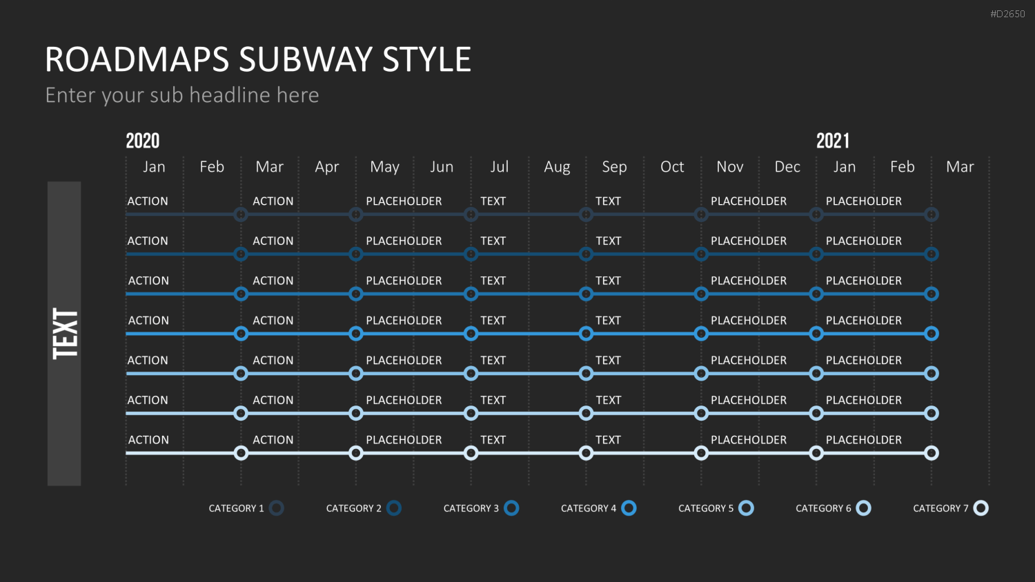 Roadmaps Subway Style PowerPoint-Vorlage