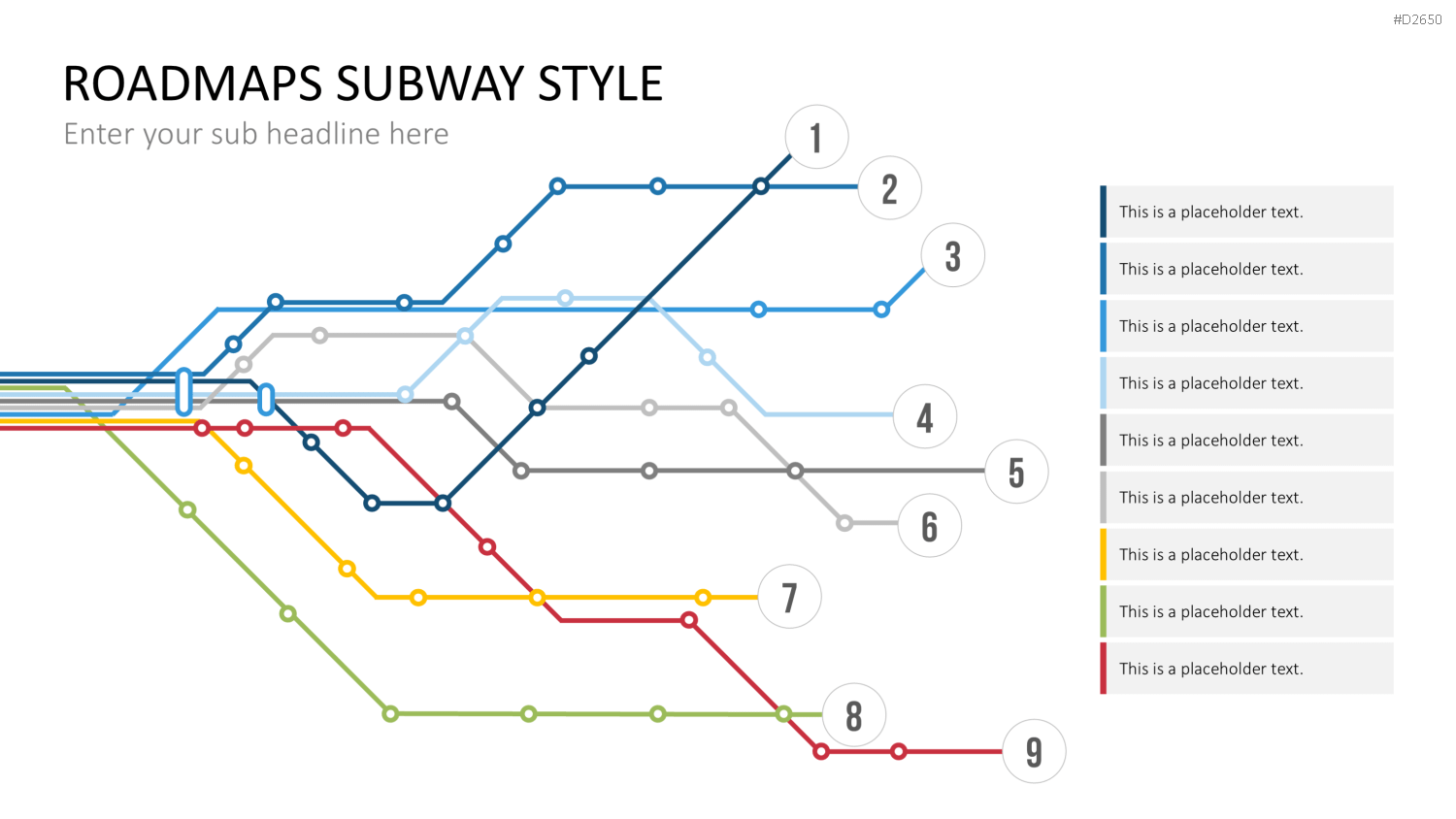 Roadmaps Subway Style PowerPoint-Vorlage