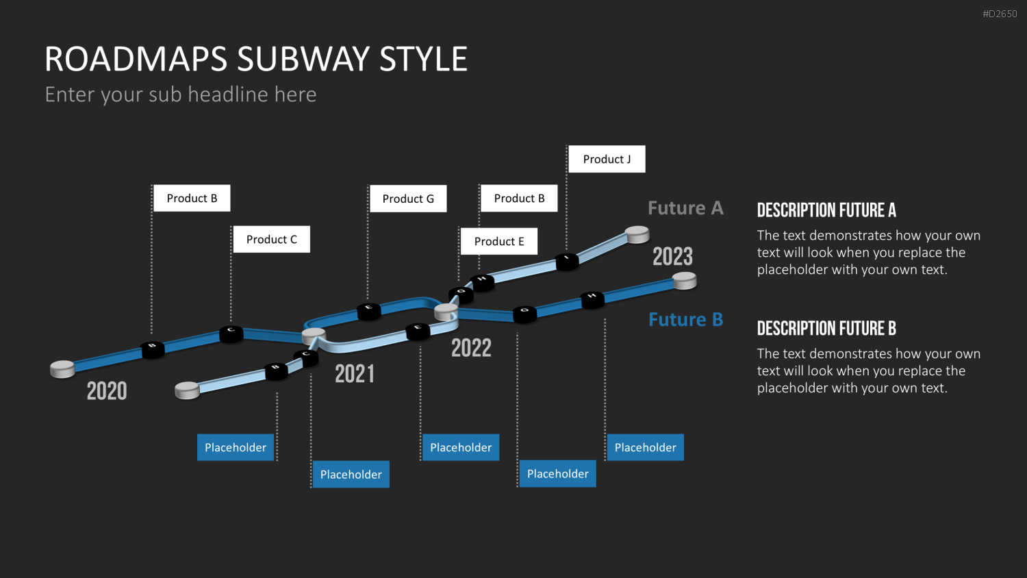 Roadmaps Subway Style PowerPoint-Vorlage
