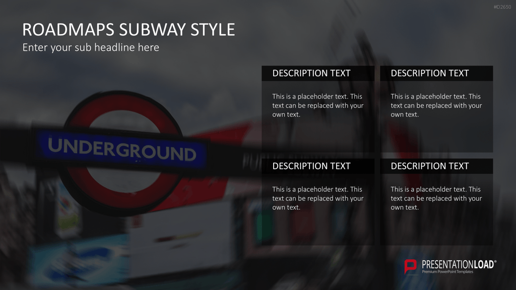 Roadmaps Subway Style PowerPoint-Vorlage