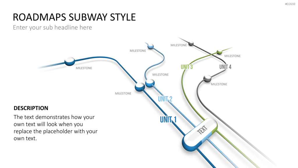 Roadmaps Subway Style PowerPoint-Vorlage