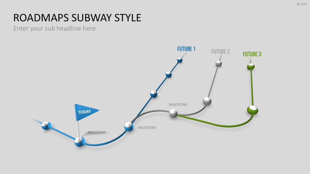 Roadmaps Subway Style PowerPoint-Vorlage