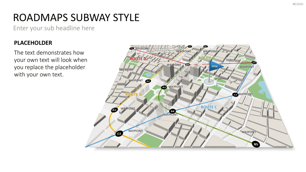 Roadmaps Subway Style PowerPoint-Vorlage