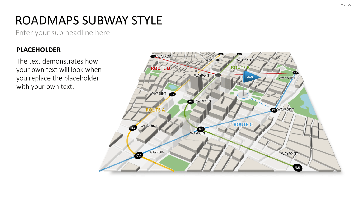 Roadmaps Subway Style PowerPoint-Vorlage