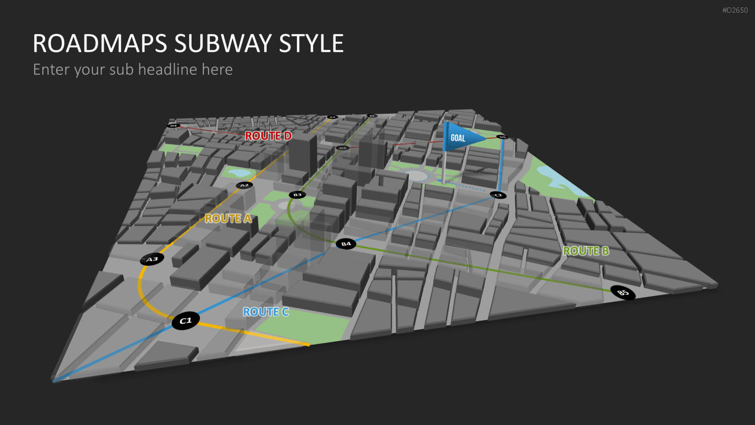 Roadmaps Subway Style PowerPoint-Vorlage