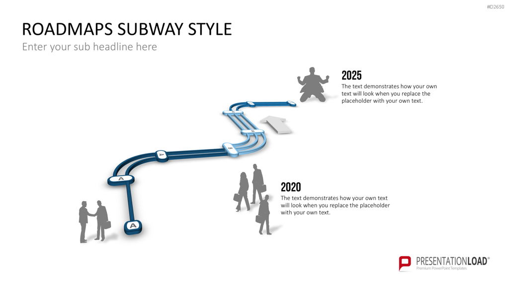 Roadmaps Subway Style PowerPoint-Vorlage