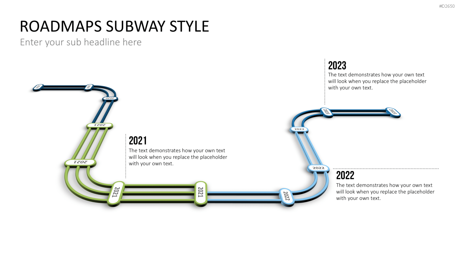 Roadmaps Subway Style PowerPoint-Vorlage