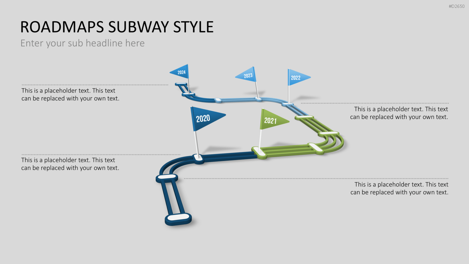 Roadmaps Subway Style PowerPoint-Vorlage