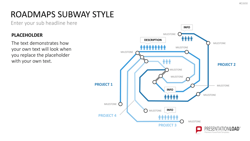 Roadmaps Subway Style PowerPoint-Vorlage