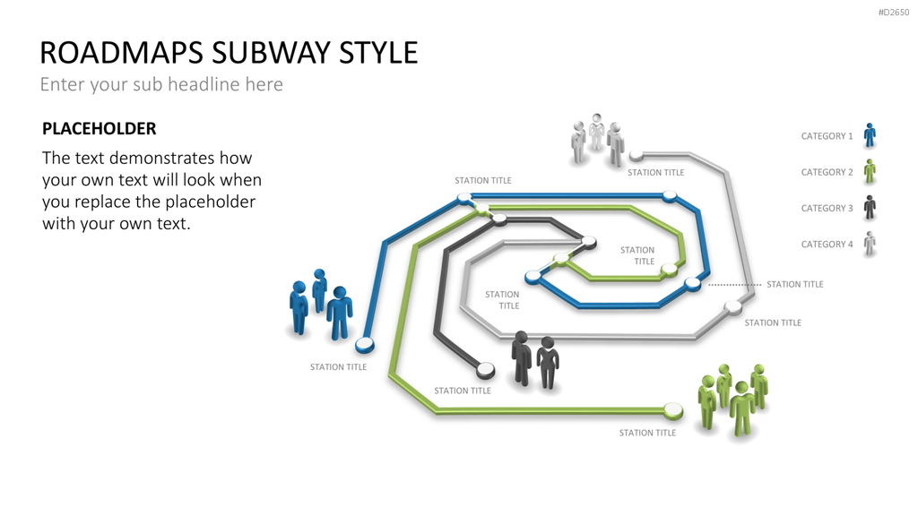 Roadmaps Subway Style PowerPoint-Vorlage