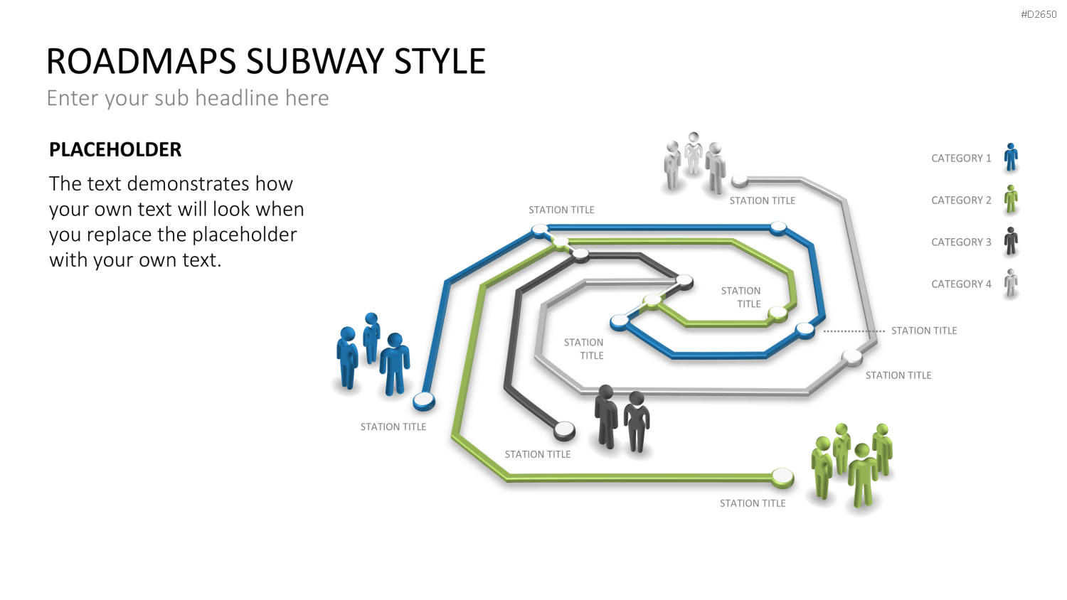 Roadmaps Subway Style PowerPoint-Vorlage