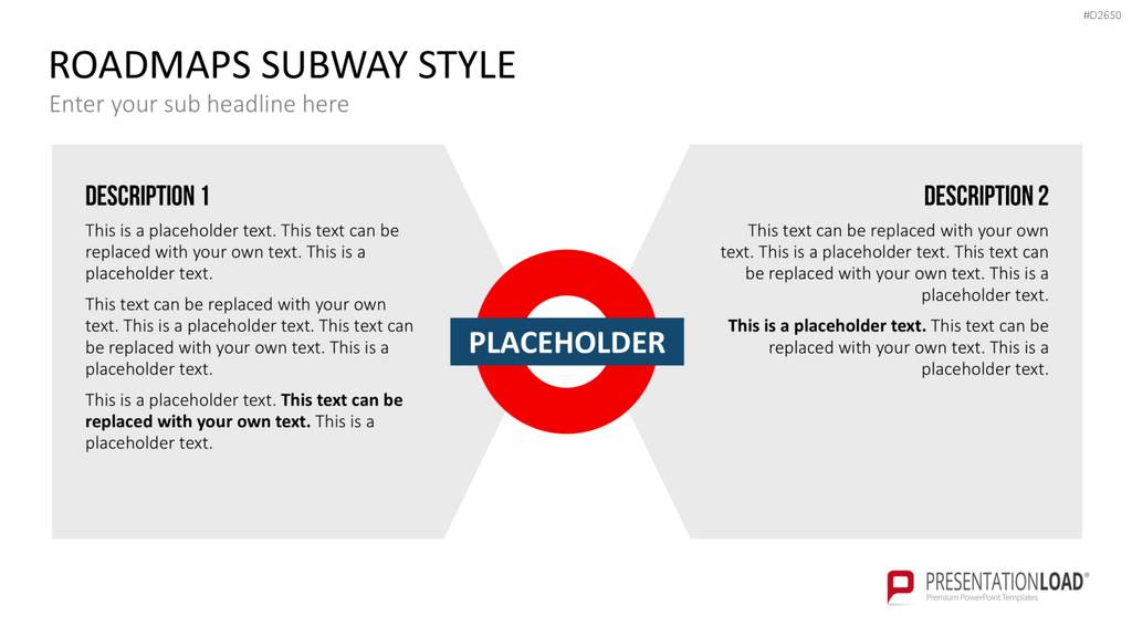 Roadmaps Subway Style PowerPoint-Vorlage