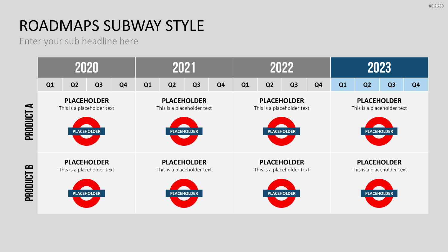 Roadmaps Subway Style PowerPoint-Vorlage