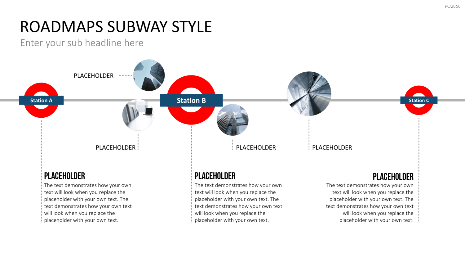 Roadmaps Subway Style PowerPoint-Vorlage