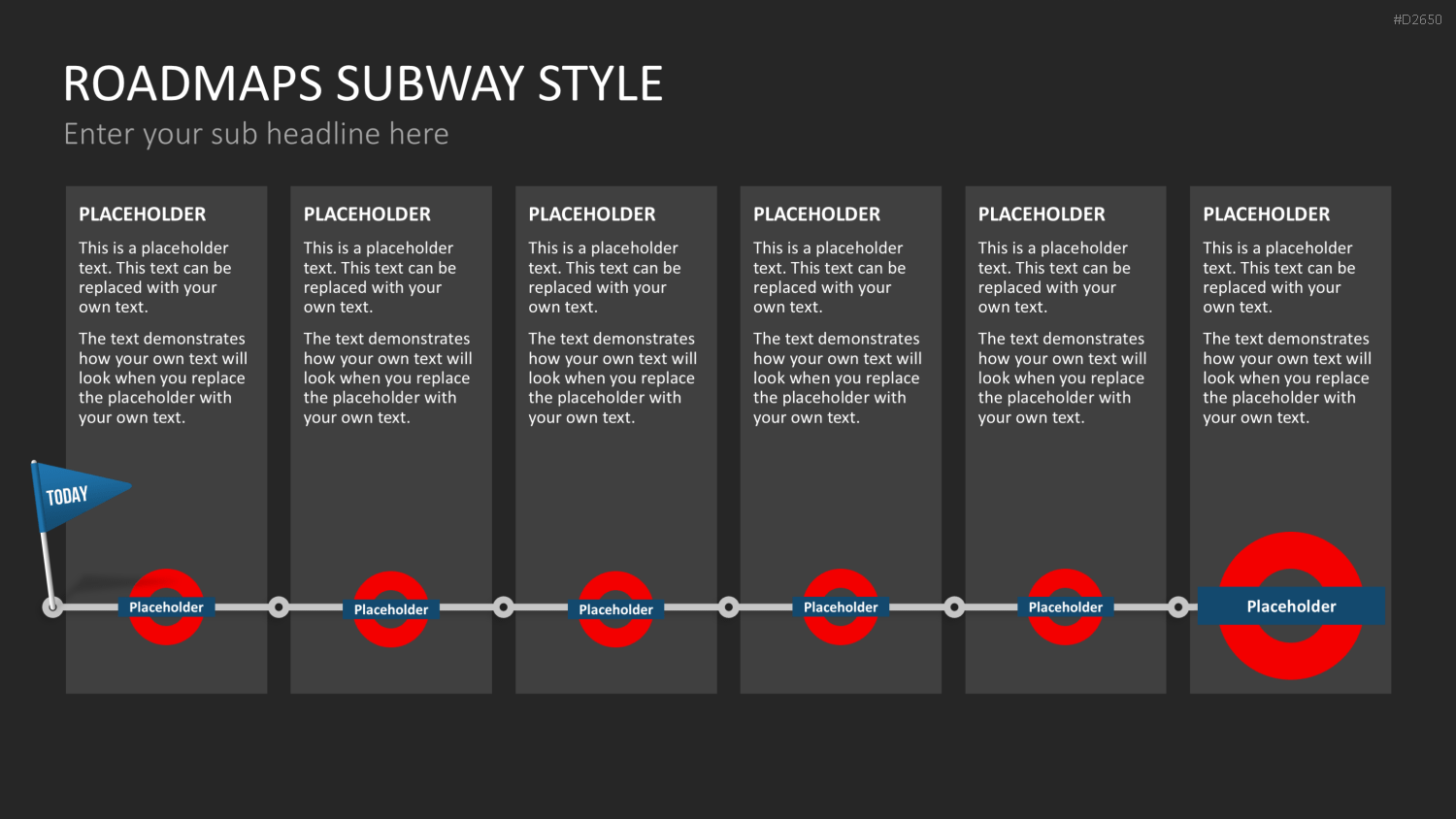 Roadmaps Subway Style PowerPoint-Vorlage