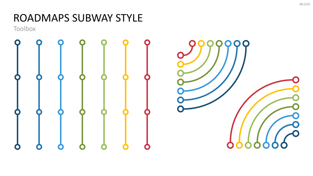 Roadmaps Subway Style PowerPoint-Vorlage