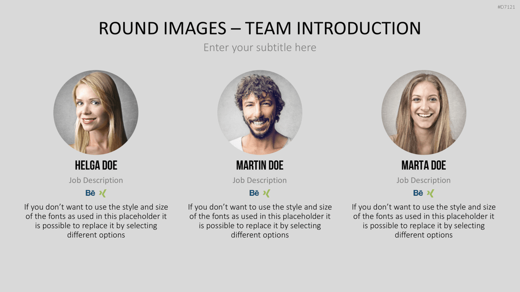 Runde Bilder - Team Vorstellung PowerPoint-Vorlage