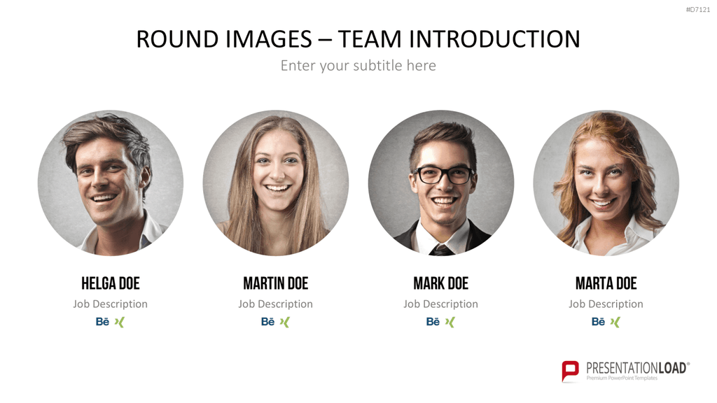 Runde Bilder - Team Vorstellung PowerPoint-Vorlage
