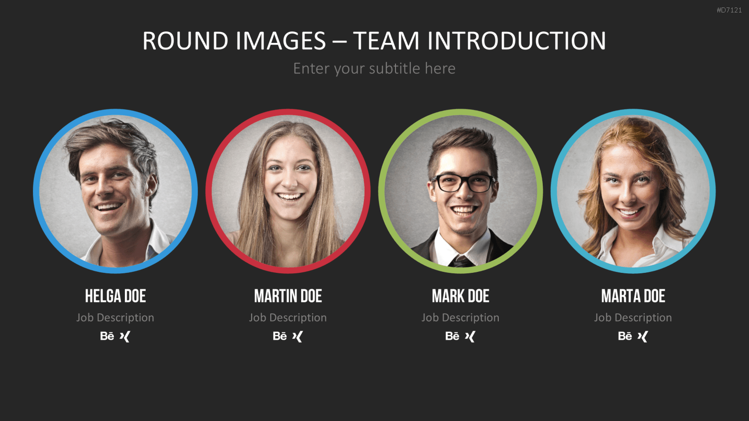 Runde Bilder - Team Vorstellung PowerPoint-Vorlage