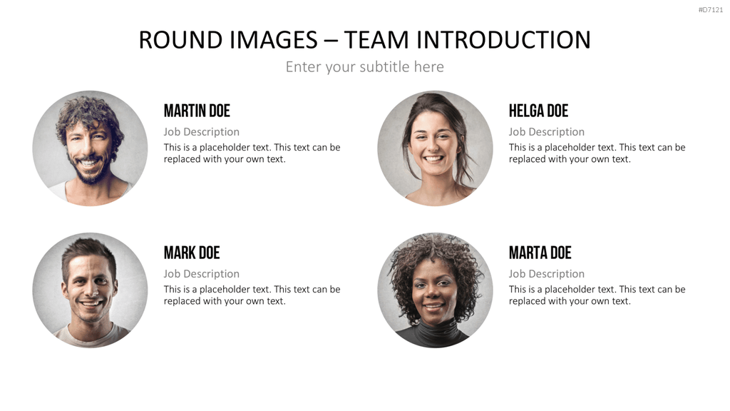 Runde Bilder - Team Vorstellung PowerPoint-Vorlage