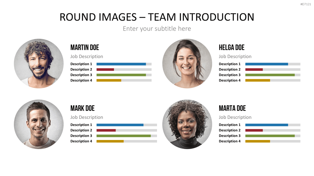 Runde Bilder - Team Vorstellung PowerPoint-Vorlage