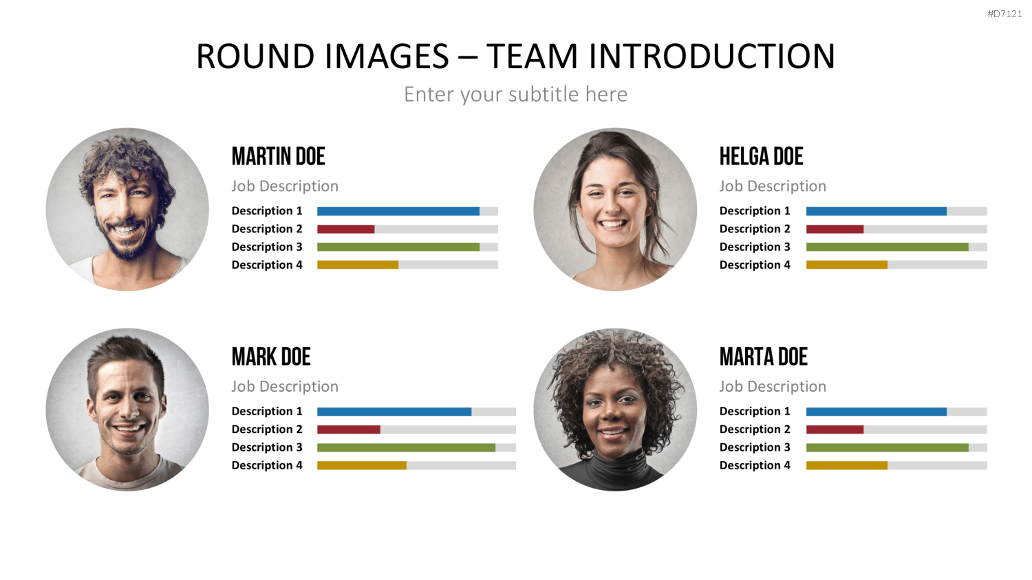 Runde Bilder - Team Vorstellung PowerPoint-Vorlage