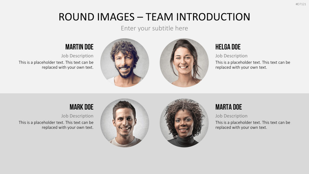 Runde Bilder - Team Vorstellung PowerPoint-Vorlage