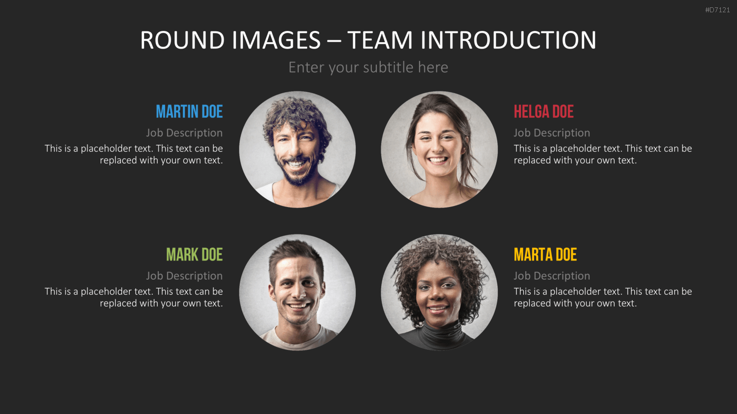 Runde Bilder - Team Vorstellung PowerPoint-Vorlage