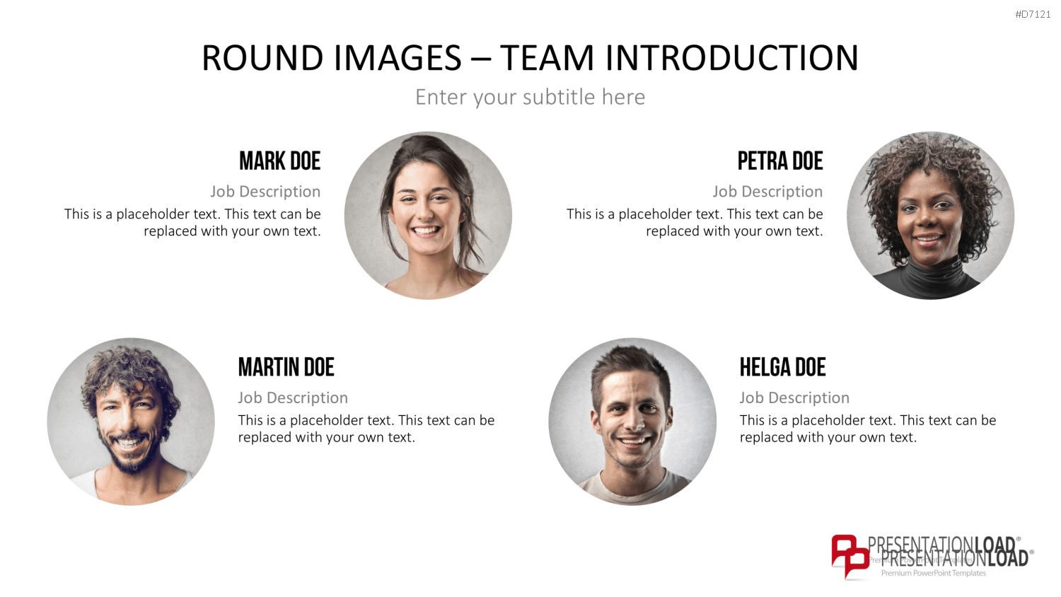 Runde Bilder - Team Vorstellung PowerPoint-Vorlage