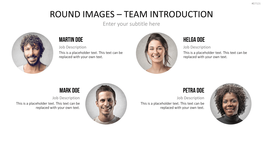 Runde Bilder - Team Vorstellung PowerPoint-Vorlage