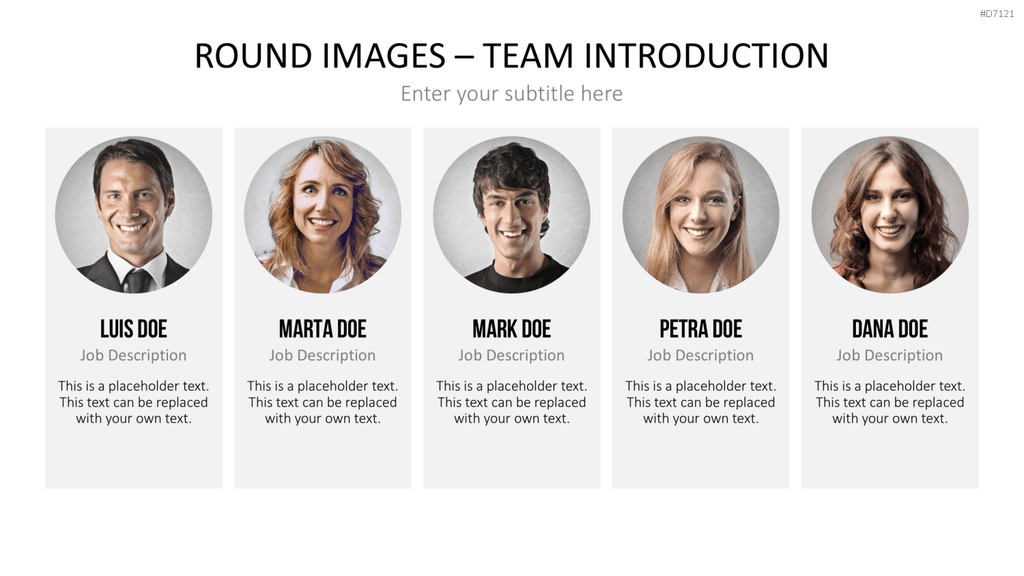 Runde Bilder - Team Vorstellung PowerPoint-Vorlage
