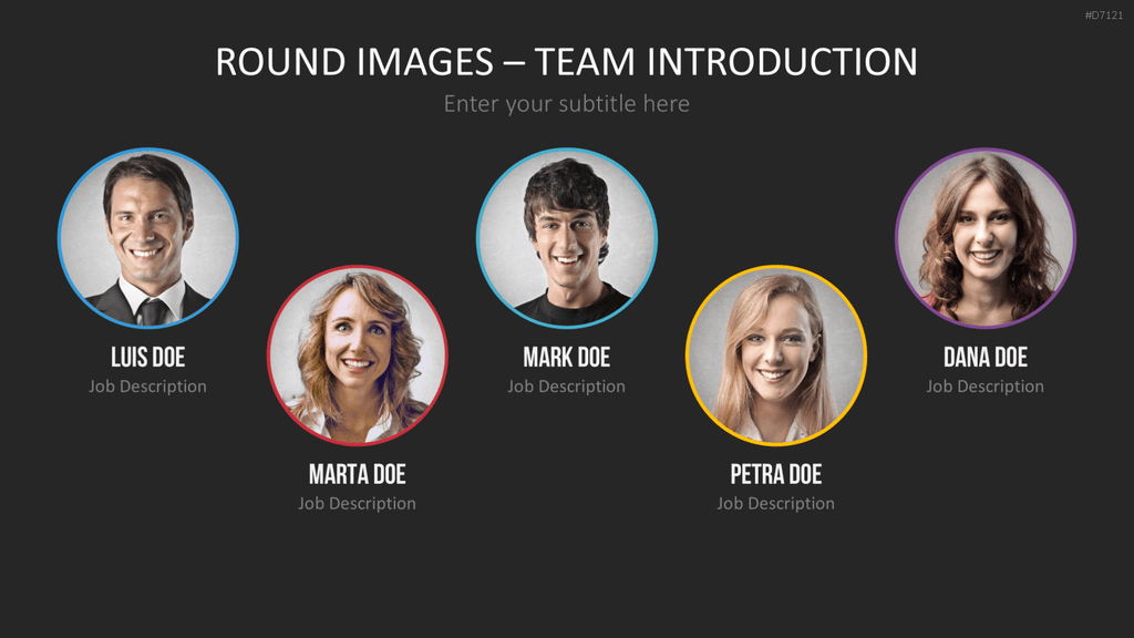 Runde Bilder - Team Vorstellung PowerPoint-Vorlage
