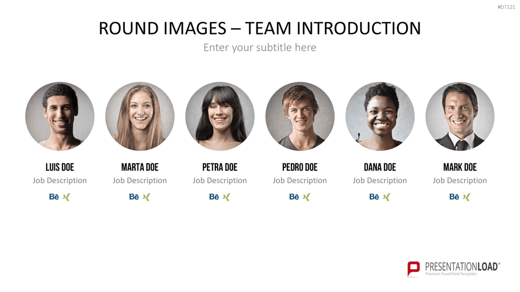 Runde Bilder - Team Vorstellung PowerPoint-Vorlage