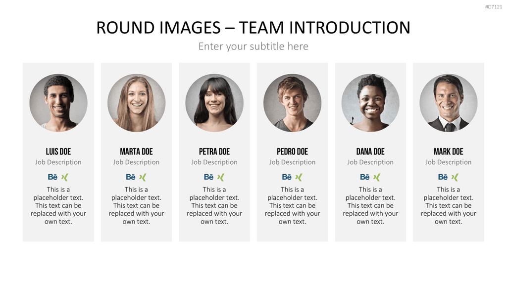 Runde Bilder - Team Vorstellung PowerPoint-Vorlage