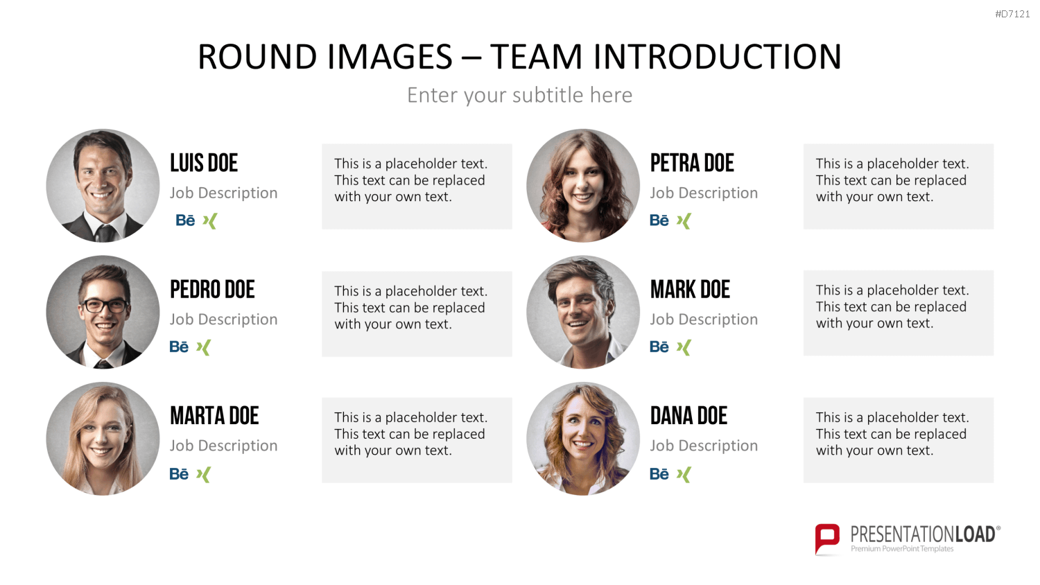 Runde Bilder - Team Vorstellung PowerPoint-Vorlage