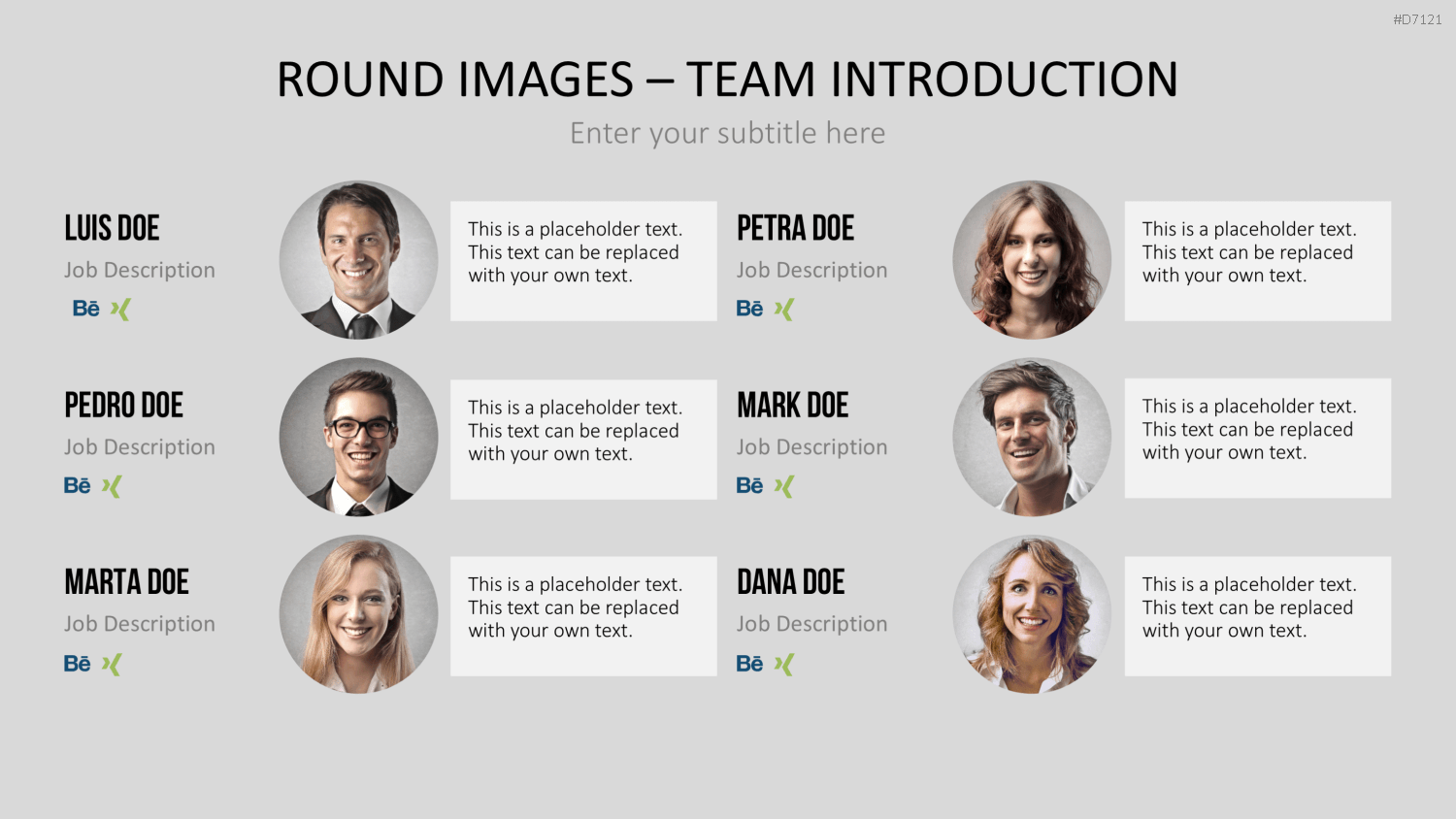 Runde Bilder - Team Vorstellung PowerPoint-Vorlage