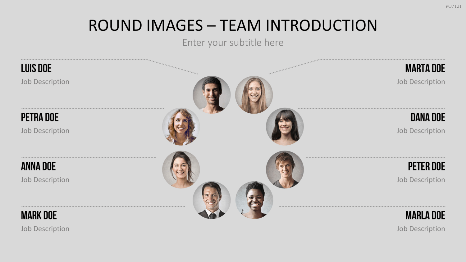 Runde Bilder - Team Vorstellung PowerPoint-Vorlage