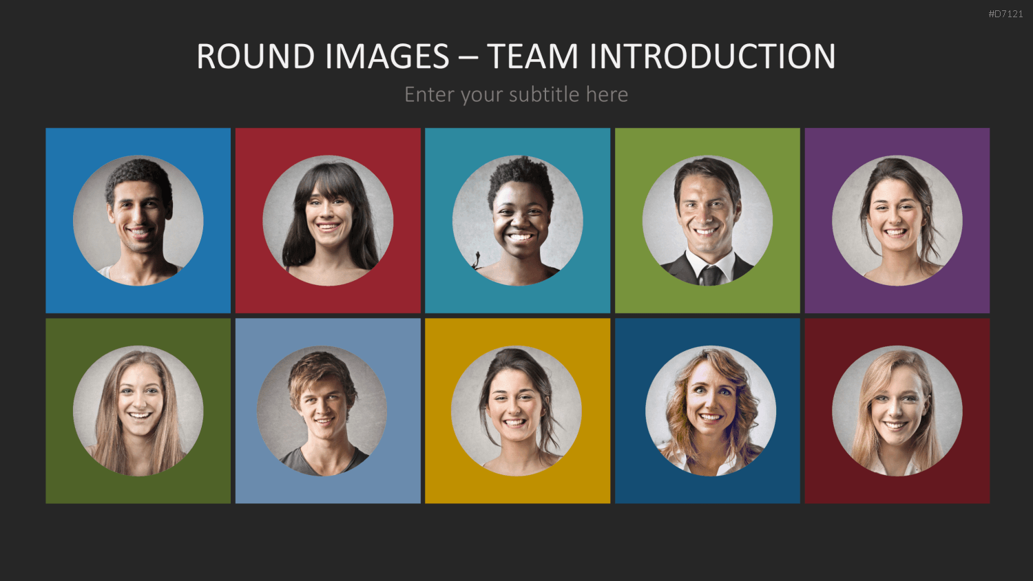 Runde Bilder - Team Vorstellung PowerPoint-Vorlage
