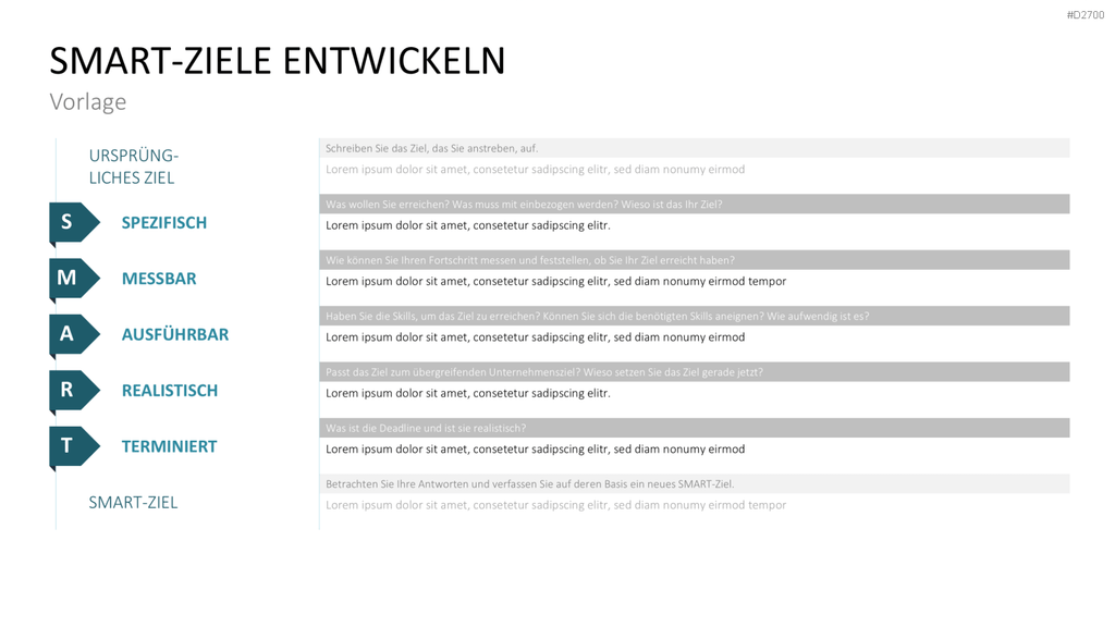 SMART Ziele PowerPoint-Vorlage