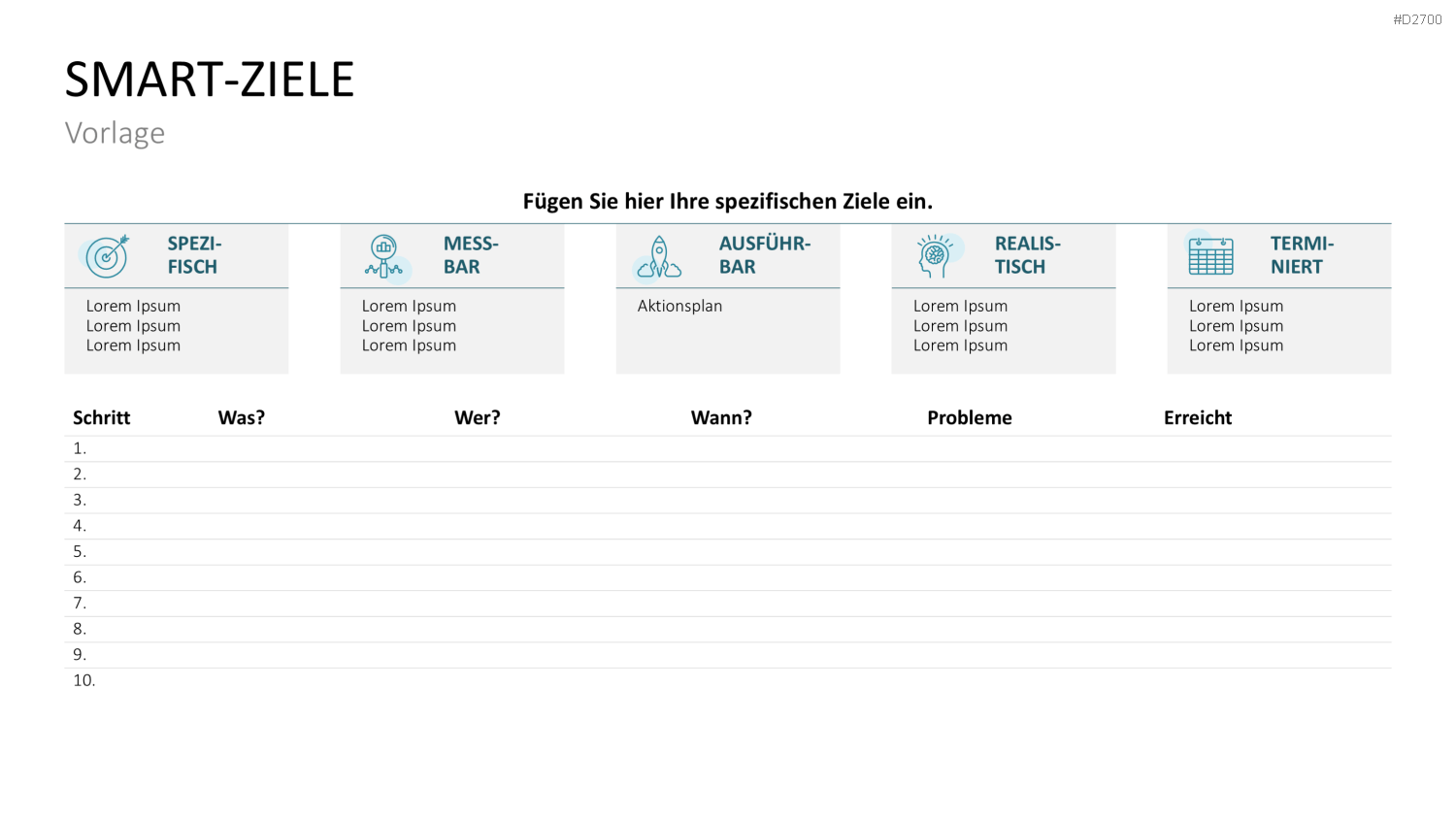 SMART Ziele PowerPoint-Vorlage
