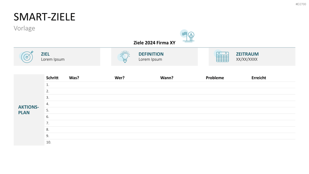 SMART Ziele PowerPoint-Vorlage