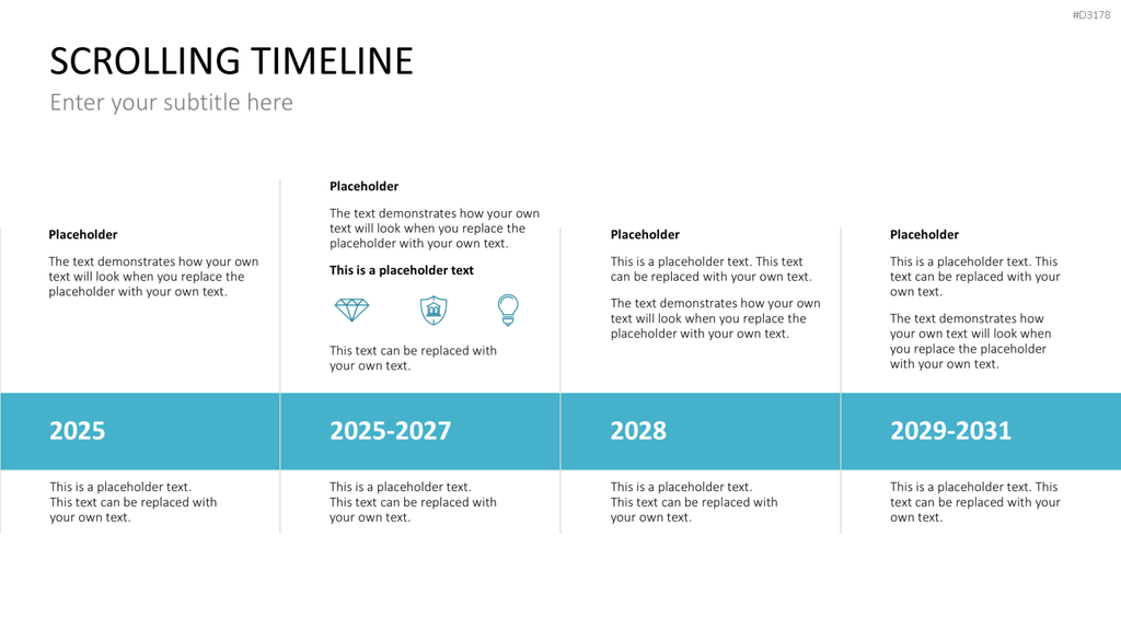 Scrolling Timeline PowerPoint-Vorlage