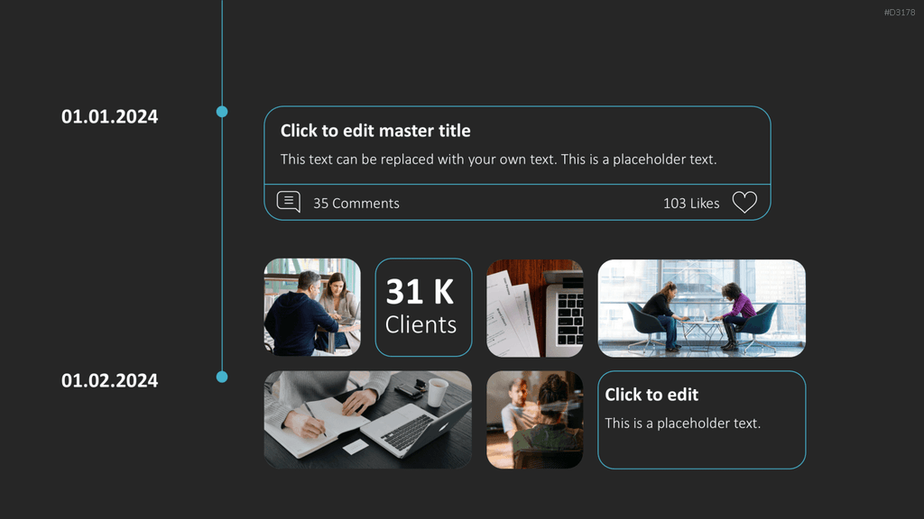 Scrolling Timeline PowerPoint-Vorlage
