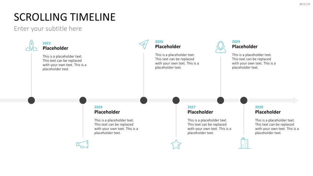Scrolling Timeline PowerPoint-Vorlage